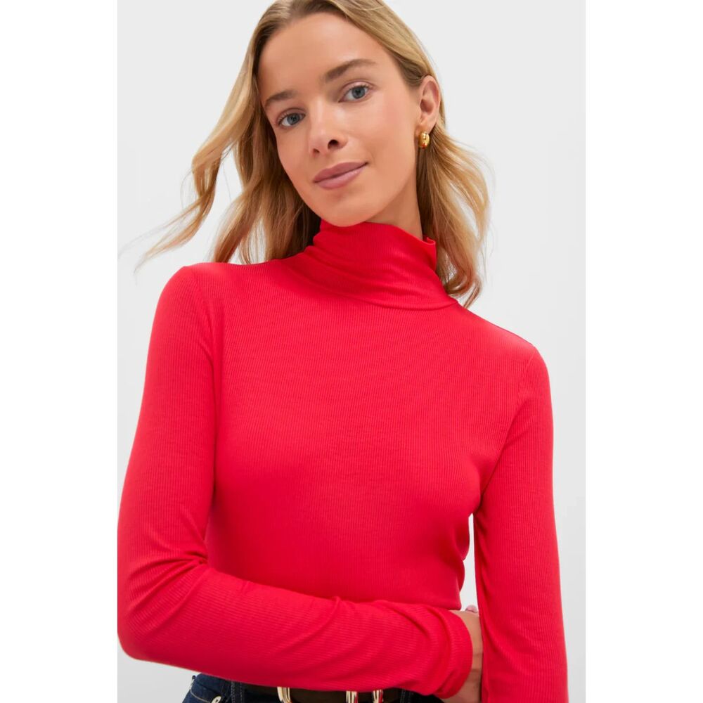 Tuckernuck Red Lightweight Ribbed Turtleneck - Red L